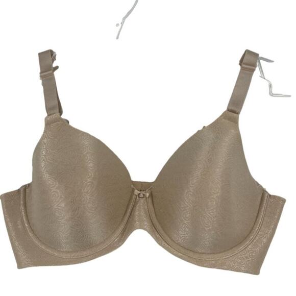 Vanity Fair Lined Underwire Bra Size 38C Light Beige Floral - Picture 1 of 9